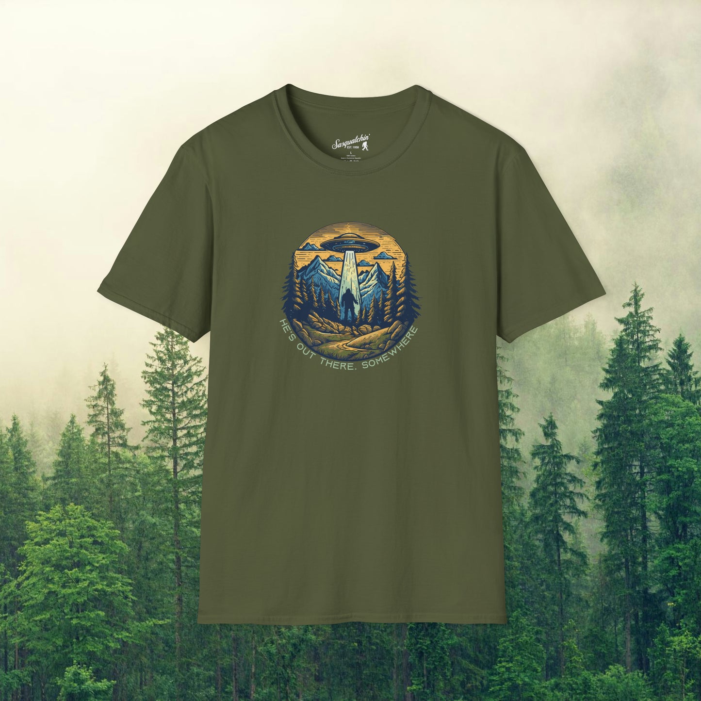 Bigfoot's UFO Escape: Sasquatchin' Adventure Tee