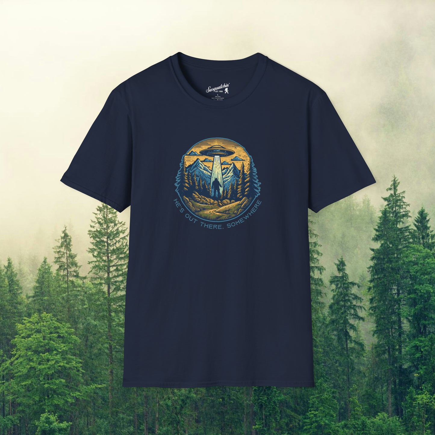 Bigfoot's UFO Escape: Sasquatchin' Adventure Tee