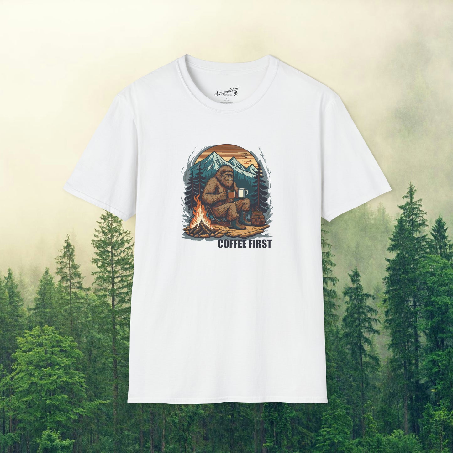 Bigfoot's Morning Brew: Sasquatchin' Adventure Tee