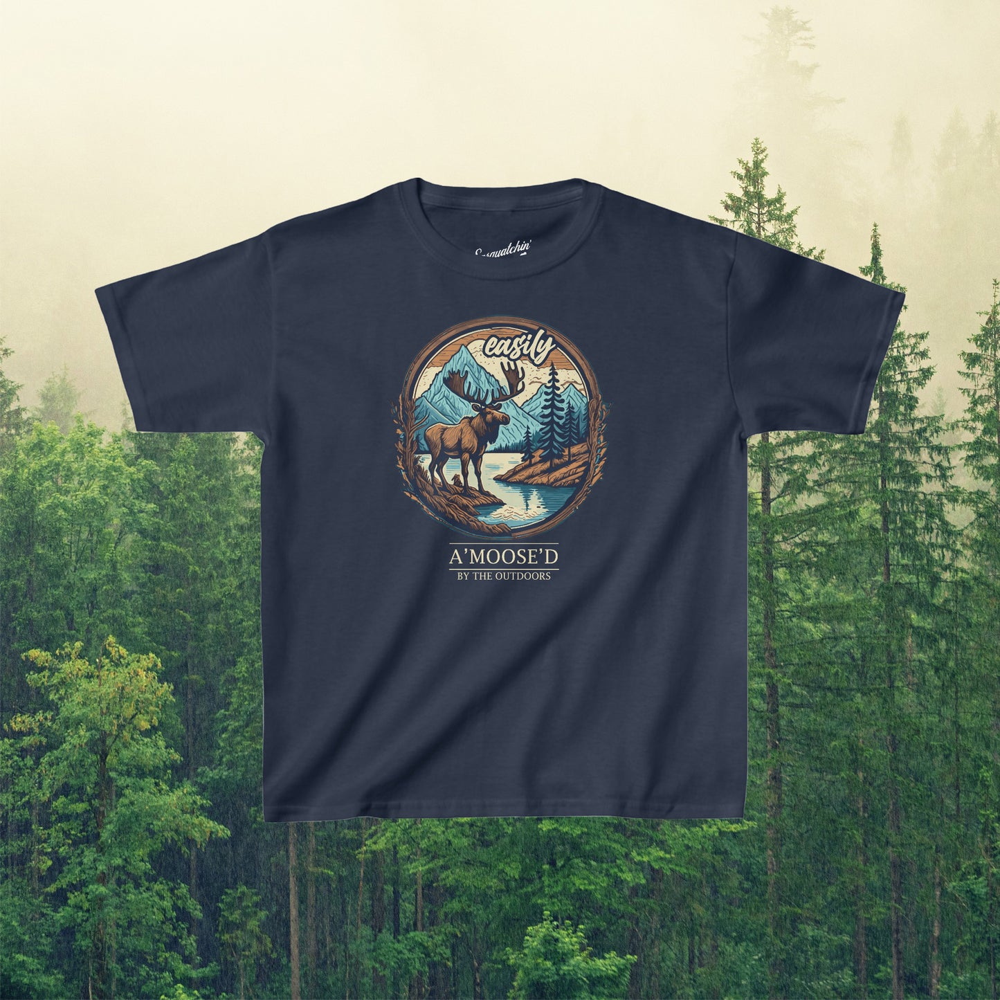 Nature's A'moose'ment: Sasquatchin' Adventure Youth Tee